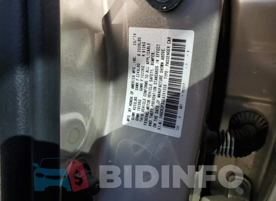 1HGCR2F35EA241006 Photo# 12