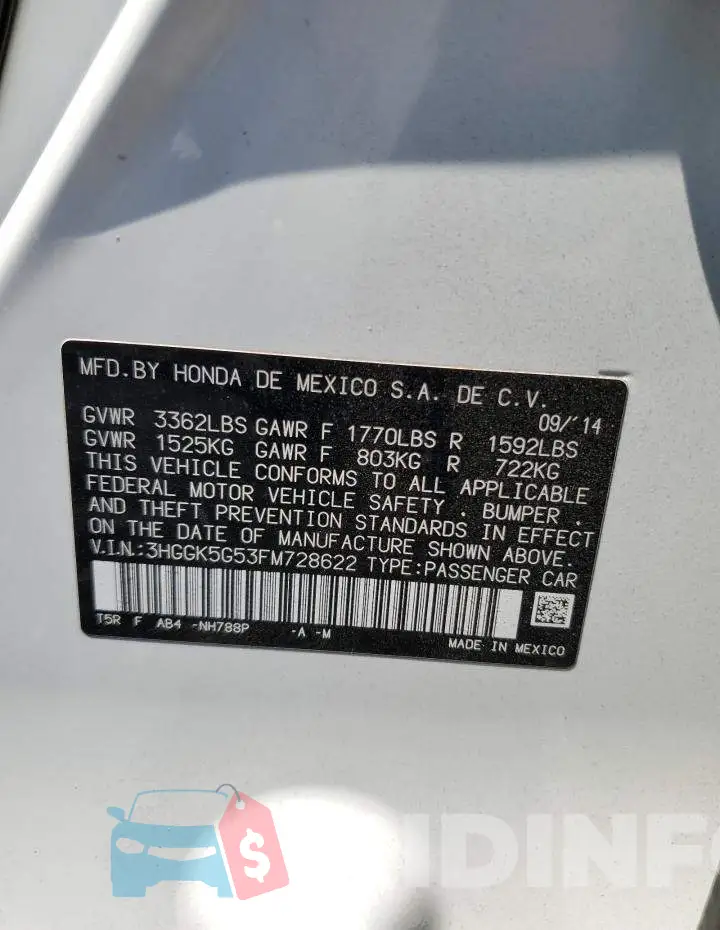 3HGGK5G53FM728622 Photo# 12