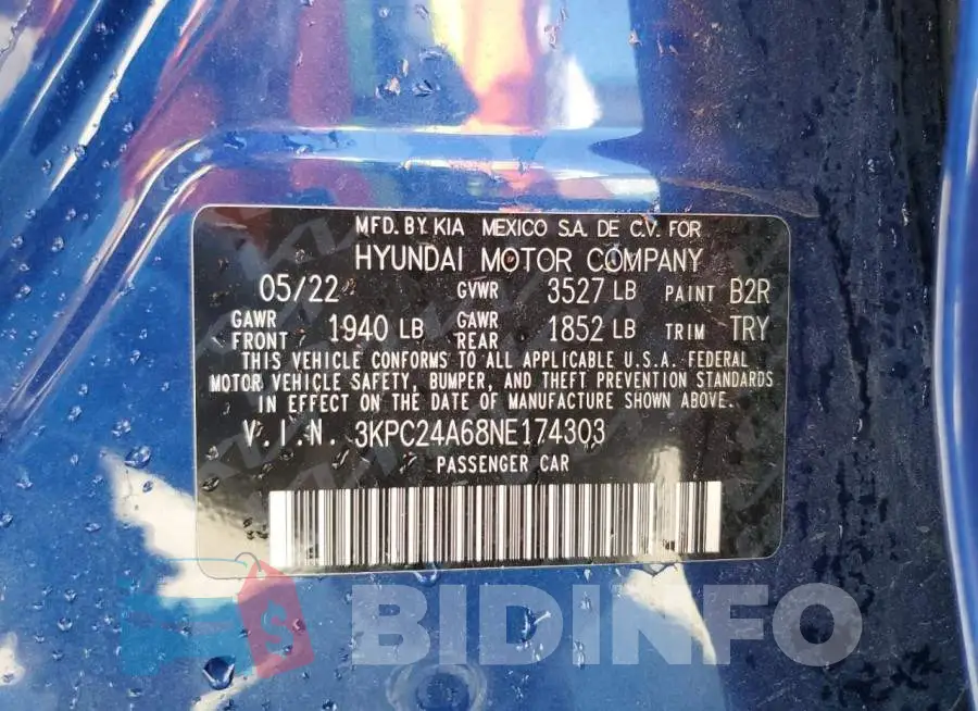 3KPC24A68NE174303 Photo# 12