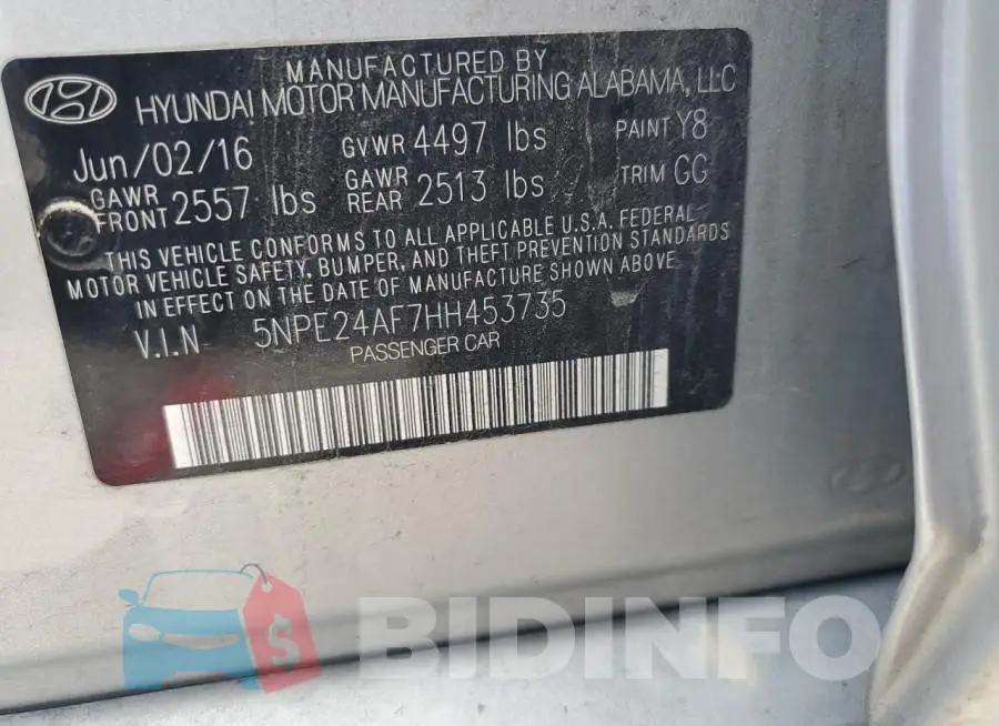 5NPE24AF7HH453735 Photo# 12