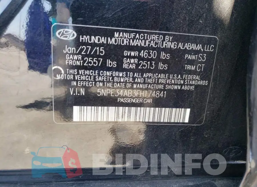 5NPE34AB3FH174841 Photo# 12