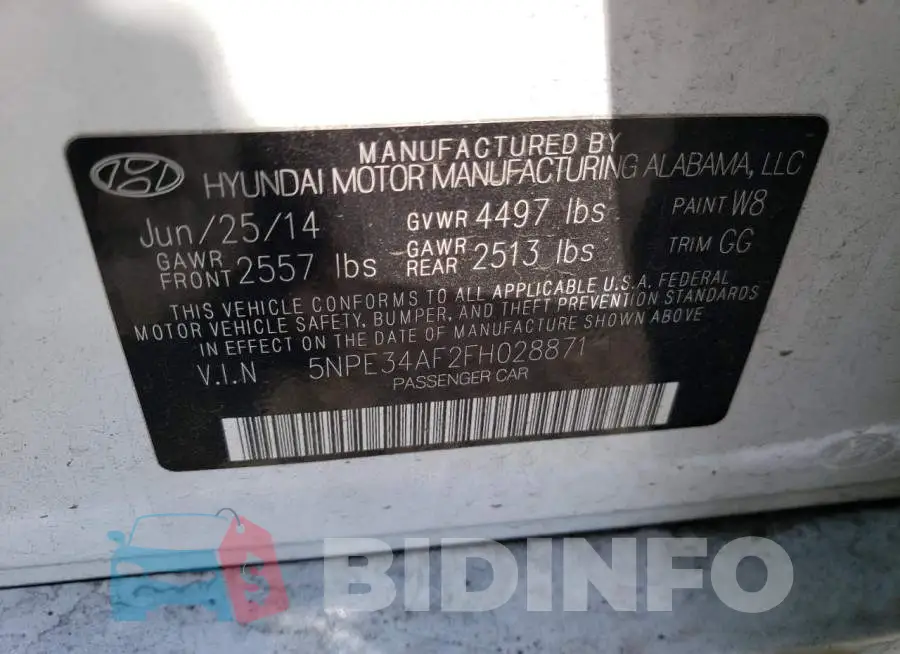 5NPE34AF2FH028871 Photo# 12