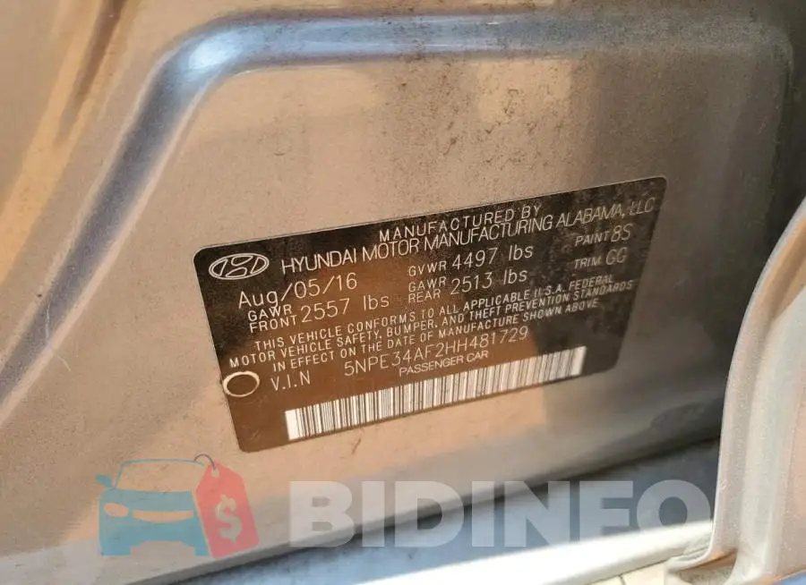 5NPE34AF2HH481729 Photo# 12