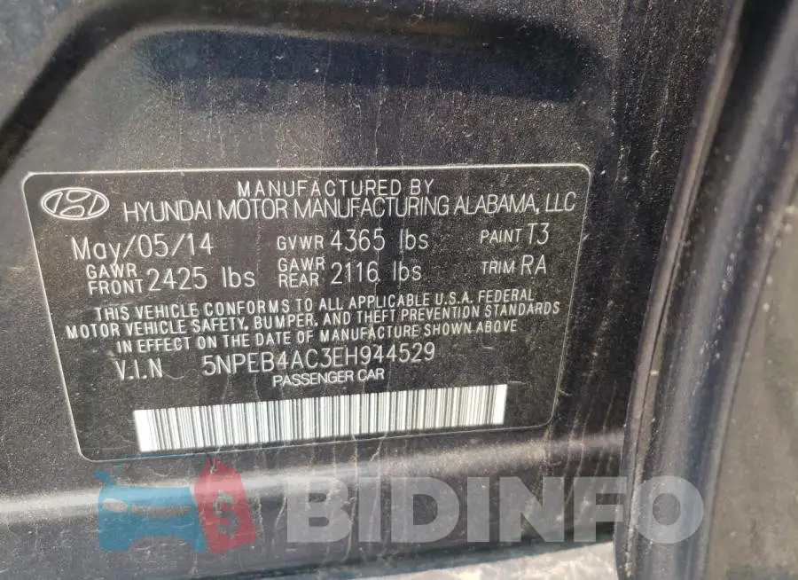 5NPEB4AC3EH944529 Photo# 12