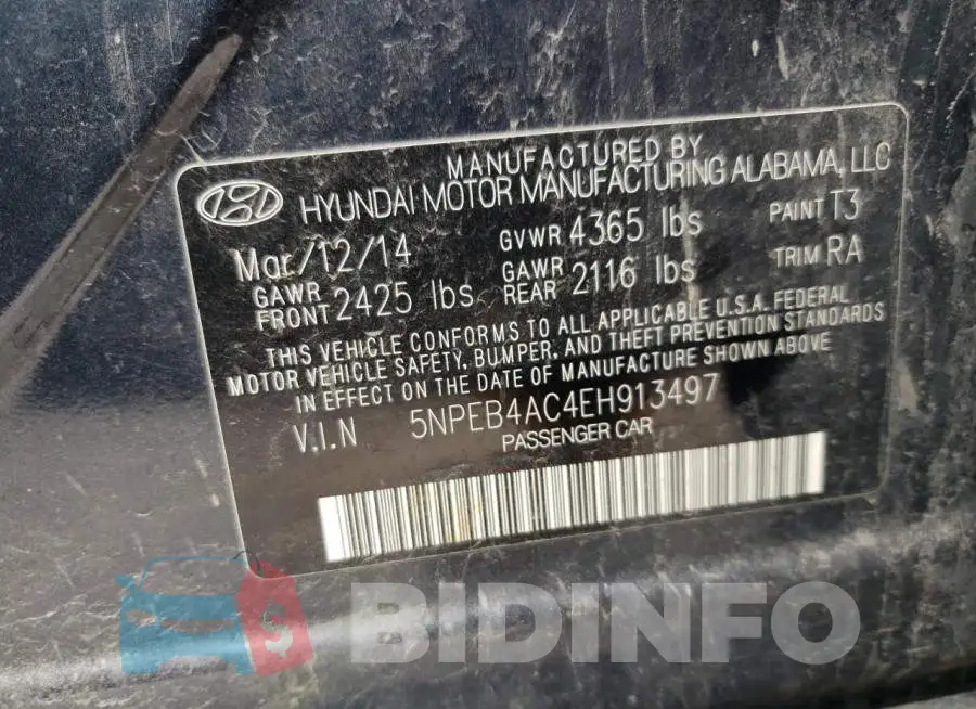 5NPEB4AC4EH913497 Photo# 12