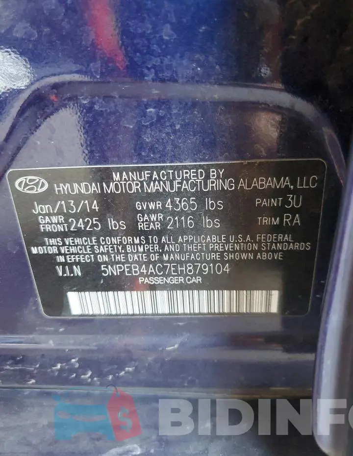 5NPEB4AC7EH879104 Photo# 12
