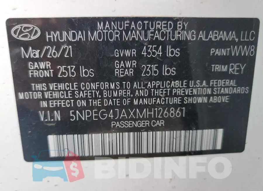 5NPEG4JAXMH126861 Photo# 12
