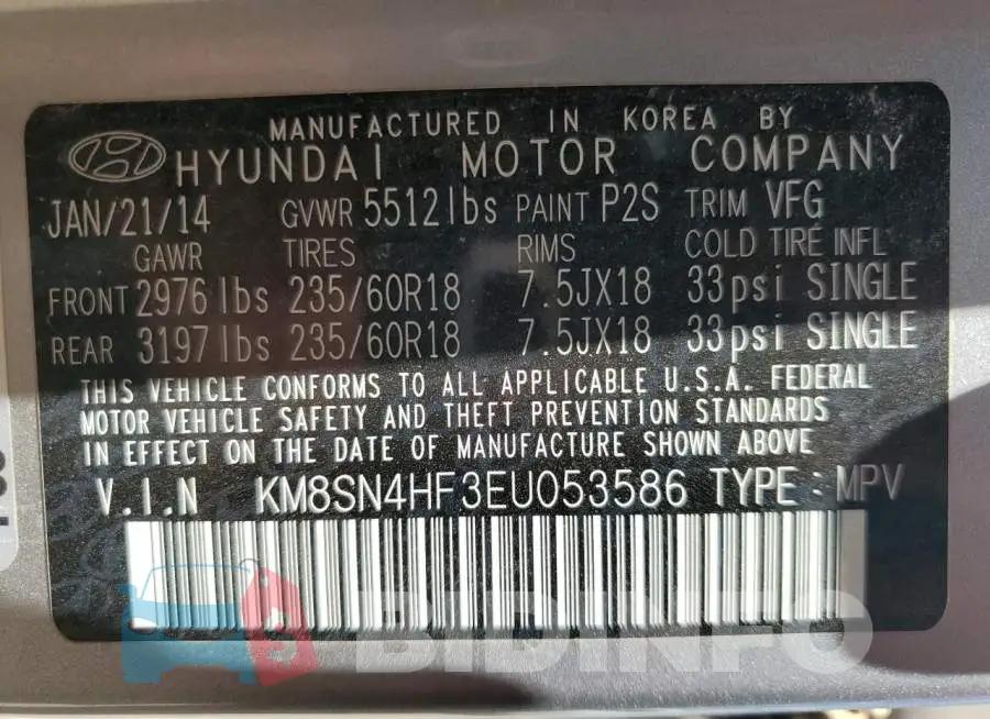 KM8SN4HF3EU053586 Photo# 13