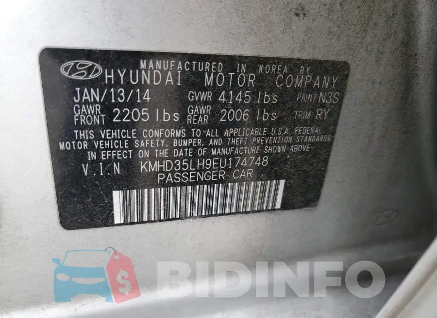 KMHD35LH9EU174748 Photo# 12