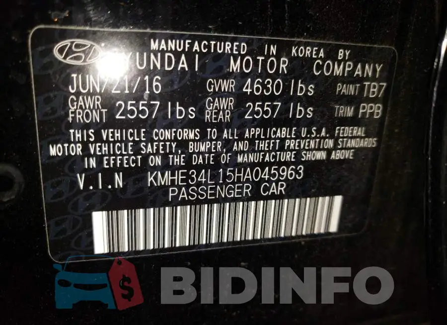 KMHE34L15HA045963 Photo# 12