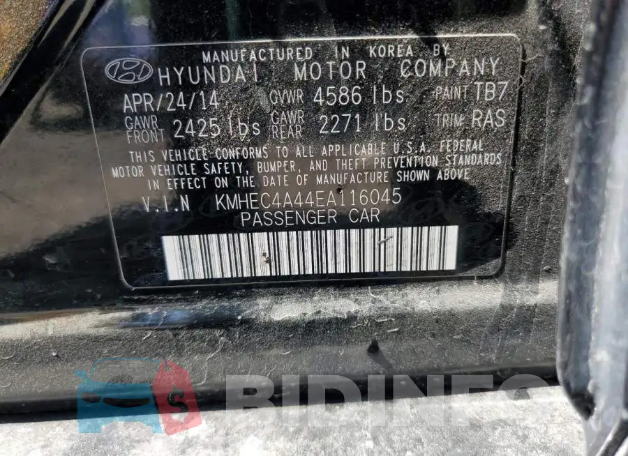 KMHEC4A44EA116045 Photo# 12