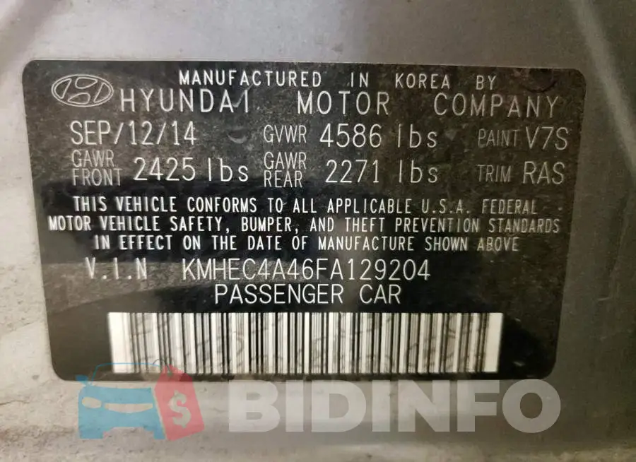 KMHEC4A46FA129204 Photo# 12