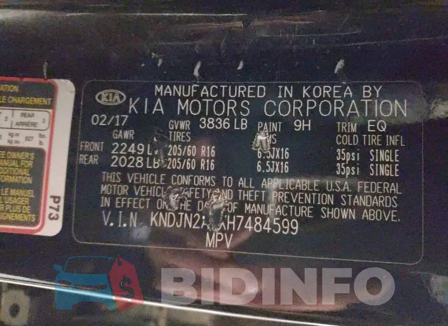 KNDJN2A2XH7484599 Photo# 12