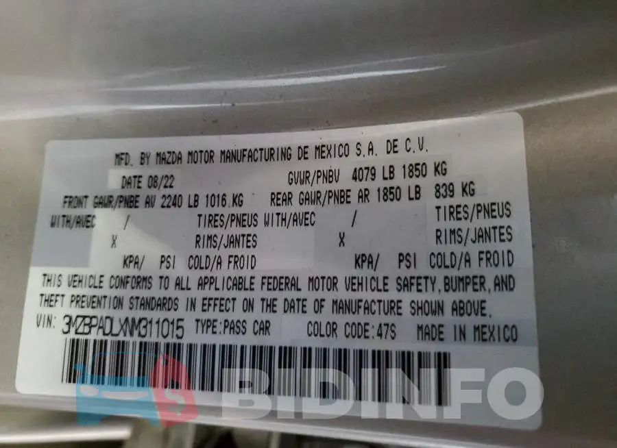 3MZBPADLXNM311015 Photo# 13