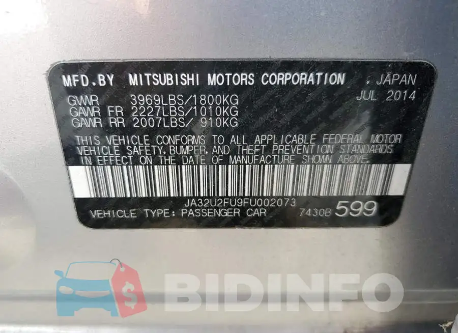 JA32U2FU9FU002073 Photo# 13