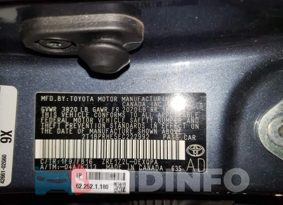 2T1BPRHE5EC222992 Photo# 12