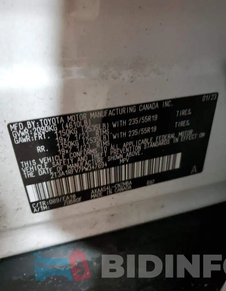 2T3A1RFV7PW347694 Photo# 13