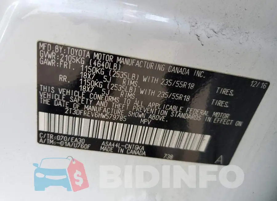 2T3DFREV6HW579785 Photo# 13