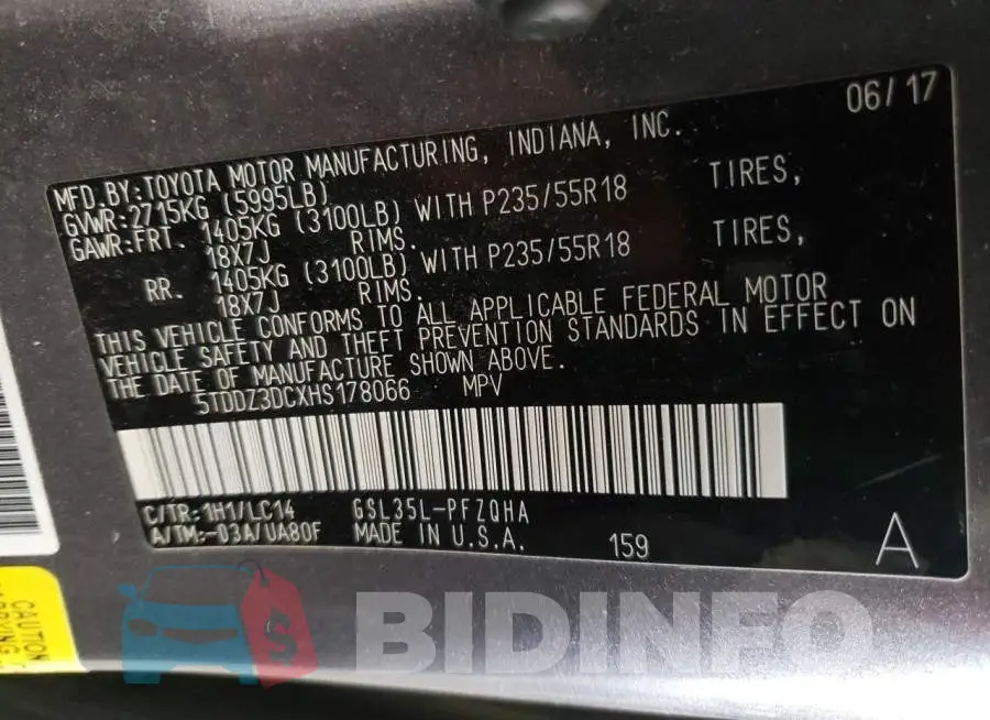 5TDDZ3DCXHS178066 Photo# 13