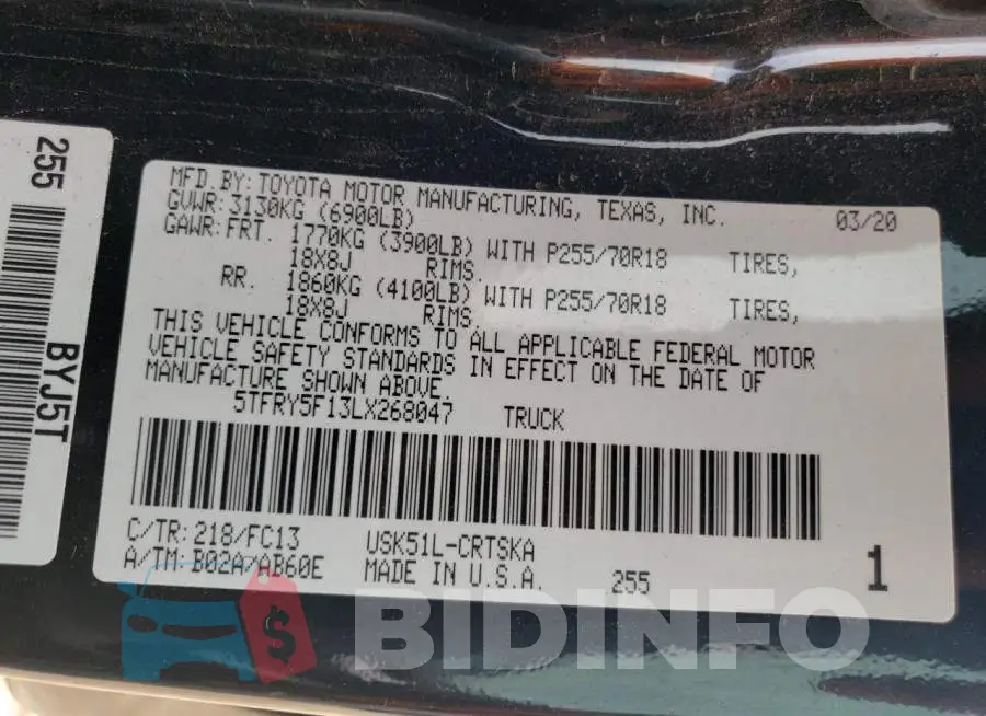5TFRY5F13LX268047 Photo# 12