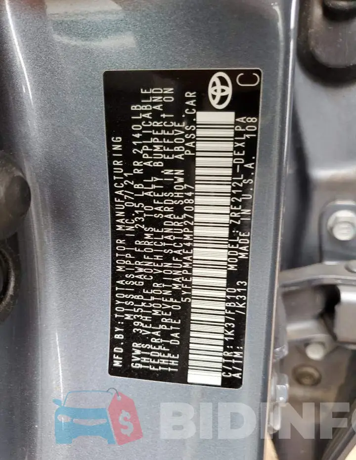 5YFEPMAE4MP270847 Photo# 13