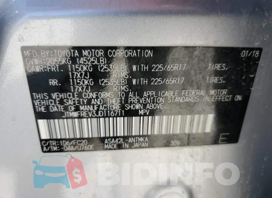 JTMWFREV3JD116711 Photo# 13