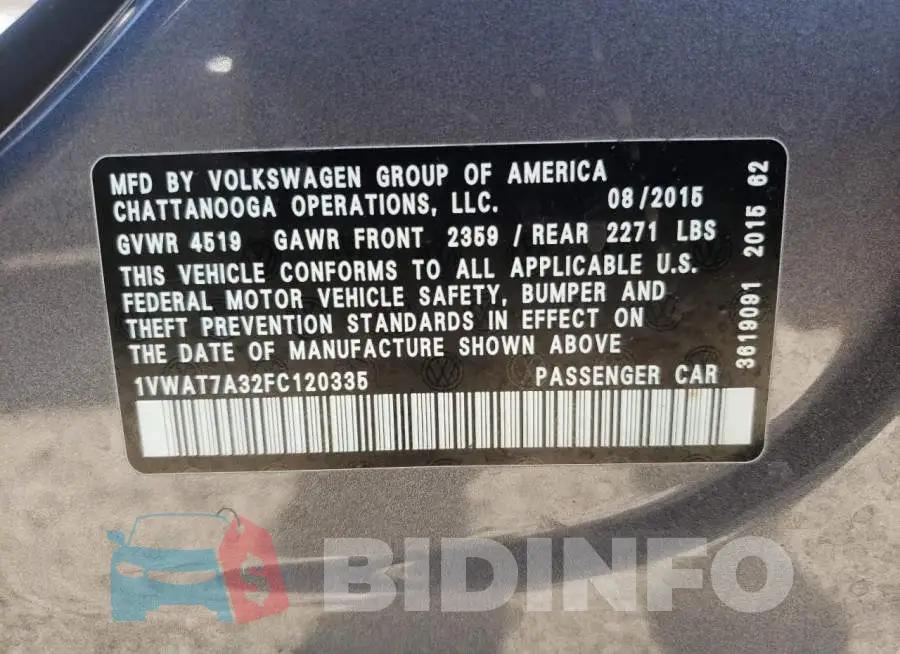 1VWAT7A32FC120335 Photo# 13
