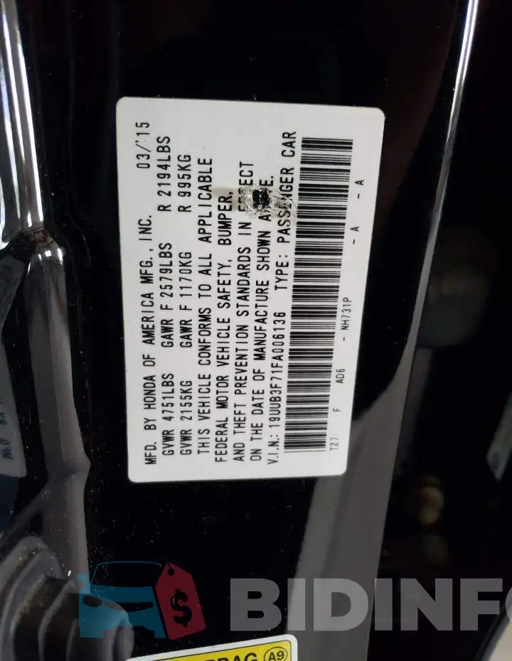 19UUB3F71FA006136 Photo# 13