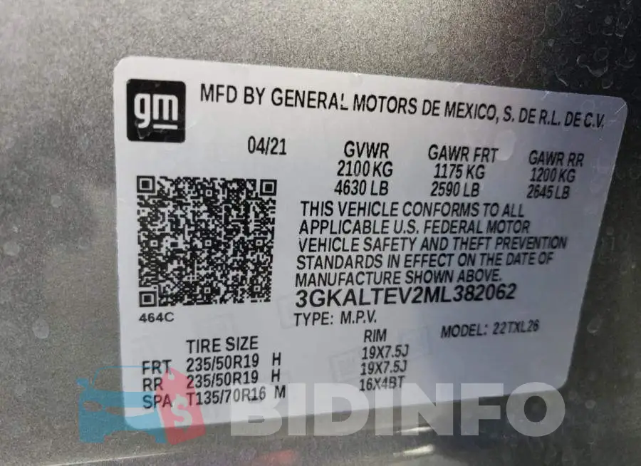 3GKALTEV2ML382062 Photo# 14