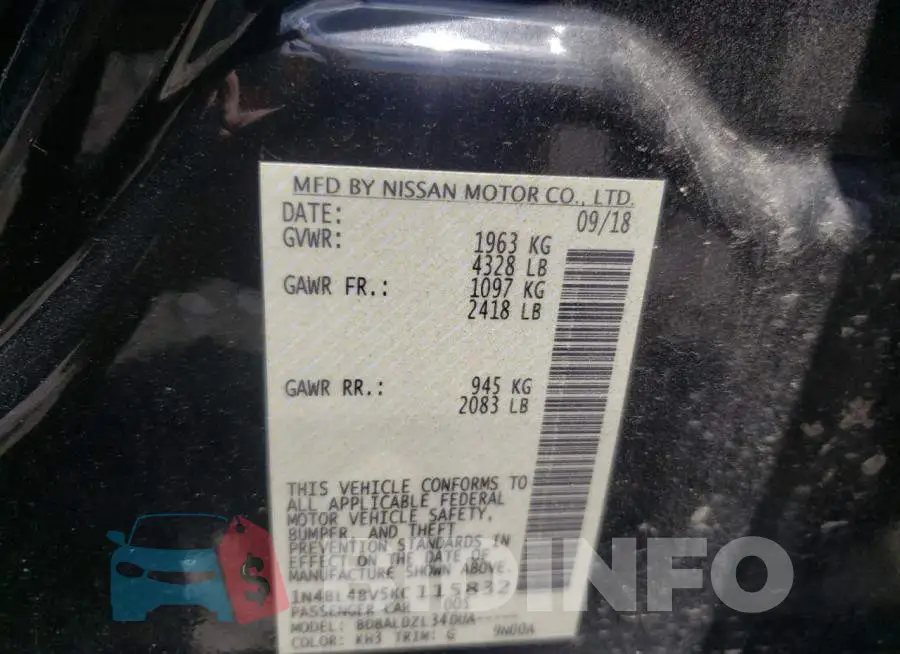 1N4BL4BV5KC115832 Photo# 13