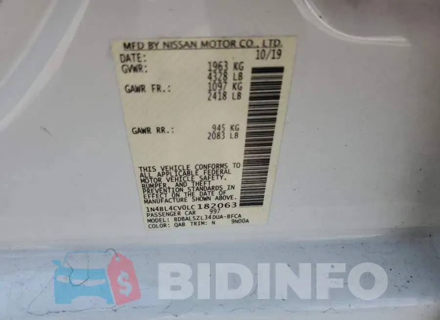 1N4BL4CV0LC182063 Photo# 13