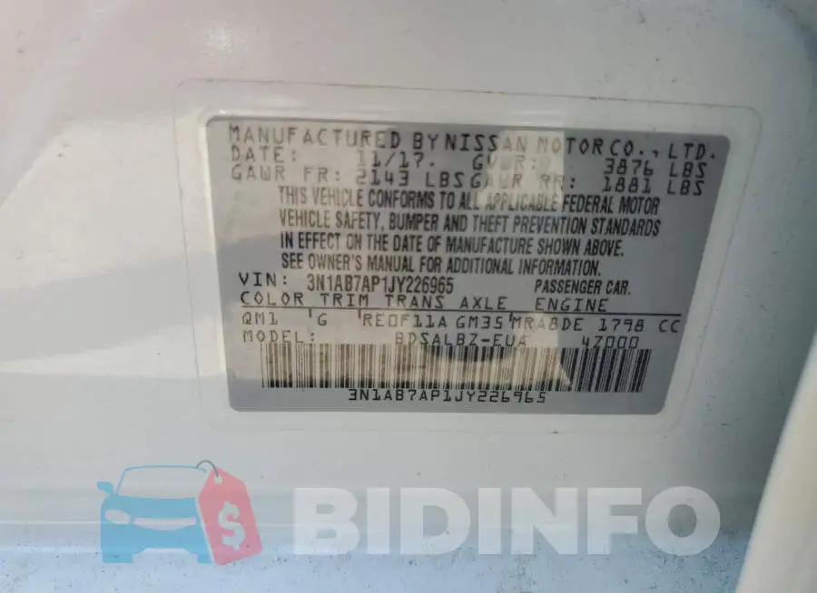 3N1AB7AP1JY226965 Photo# 13