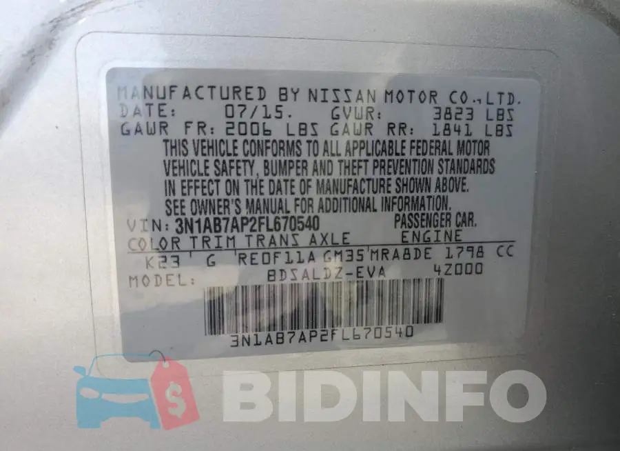 3N1AB7AP2FL670540 Photo# 12