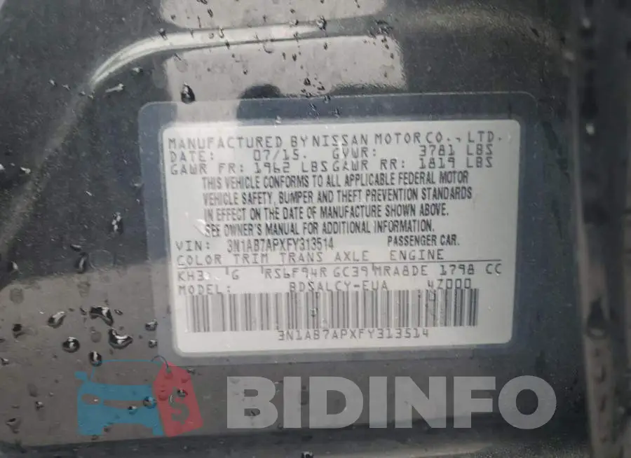 3N1AB7APXFY313514 Photo# 12