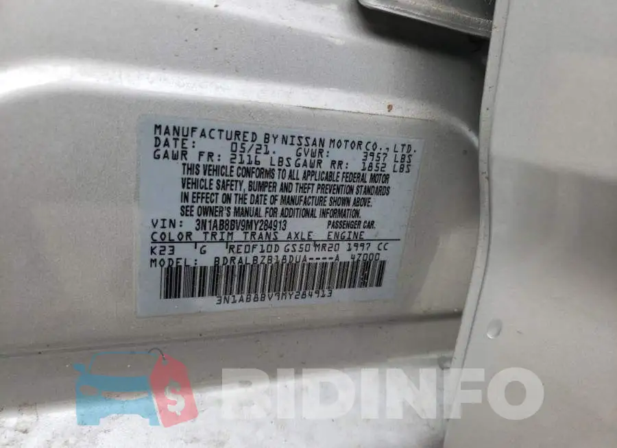 3N1AB8BV9MY284913 Photo# 12