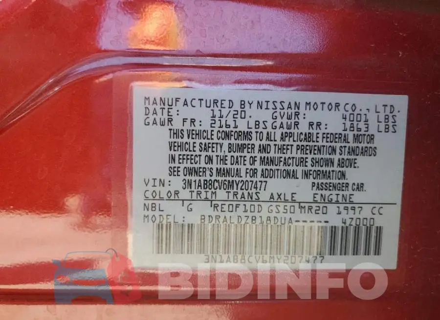 3N1AB8CV6MY207477 Photo# 12