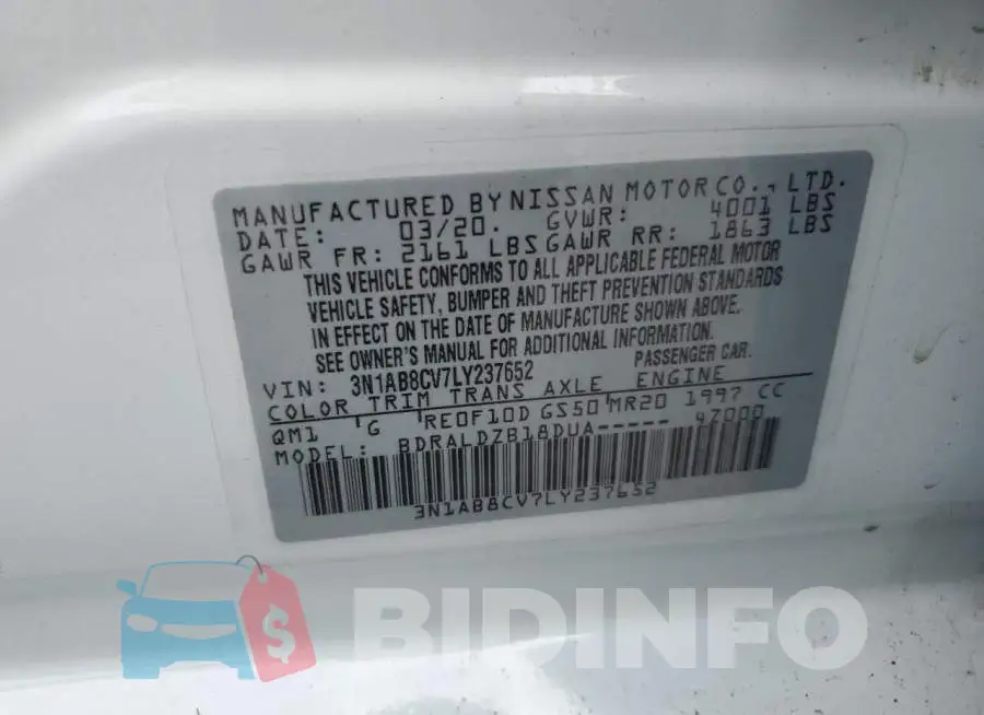 3N1AB8CV7LY237652 Photo# 13