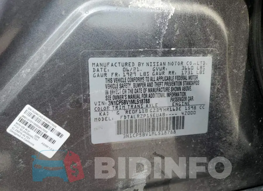 3N1CP5BV1ML518788 Photo# 14