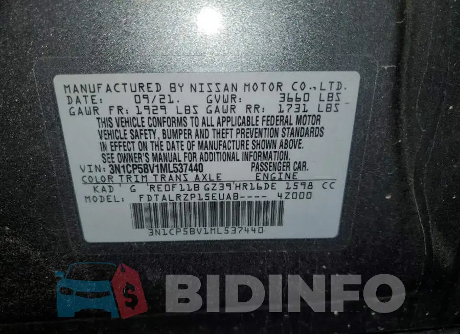 3N1CP5BV1ML537440 Photo# 14