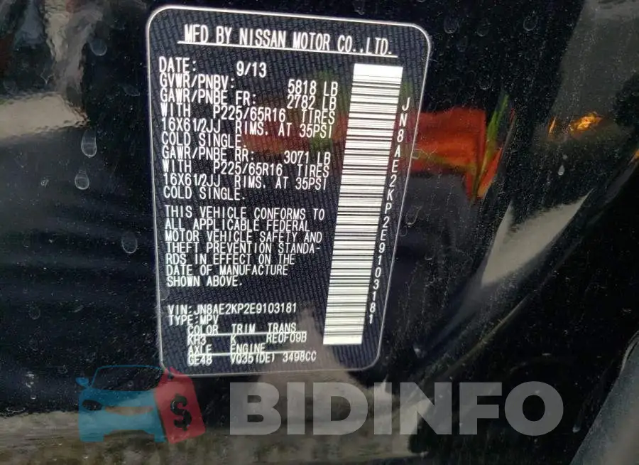 JN8AE2KP2E9103181 Photo# 13