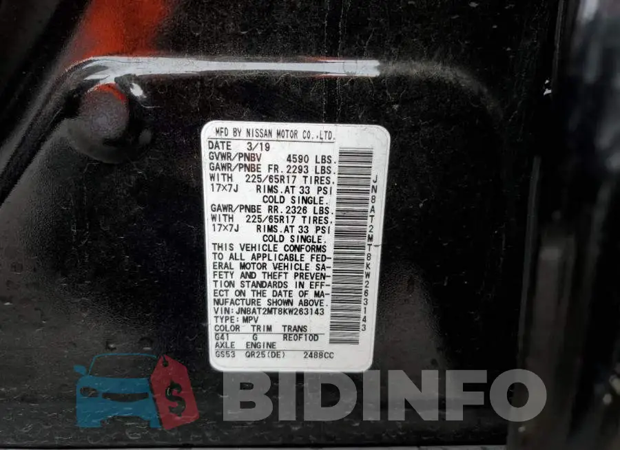 JN8AT2MT8KW263143 Photo# 13