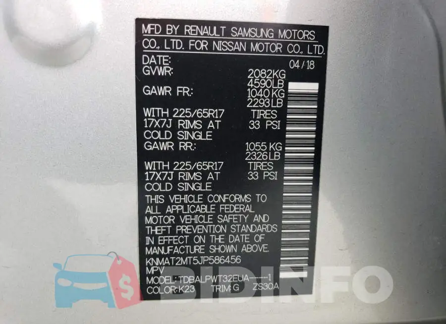 KNMAT2MT5JP586456 Photo# 13