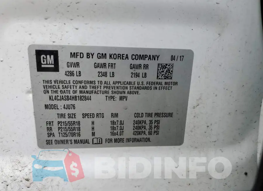 KL4CJASB4HB182844 Photo# 13