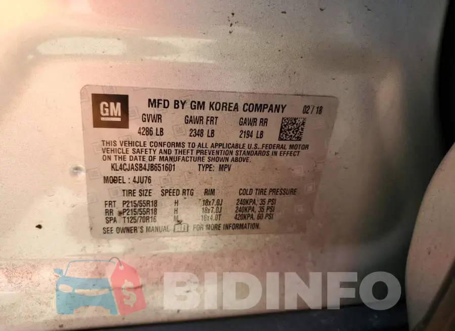 KL4CJASB4JB651601 Photo# 14