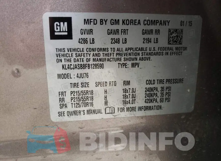 KL4CJASB8FB128590 Photo# 12