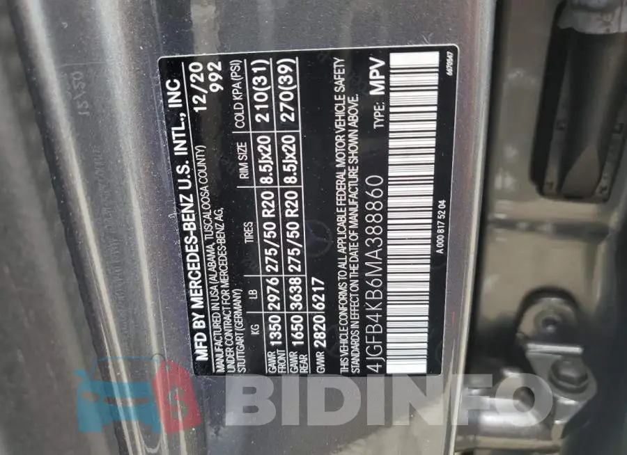 4JGFB4KB6MA388860 Photo# 14