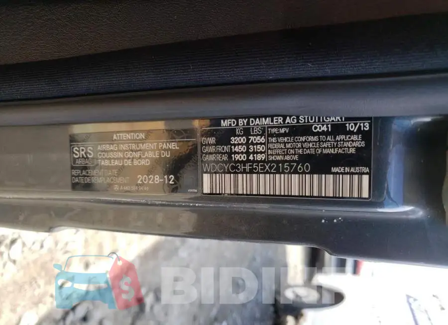 WDCYC3HF5EX215760 Photo# 10