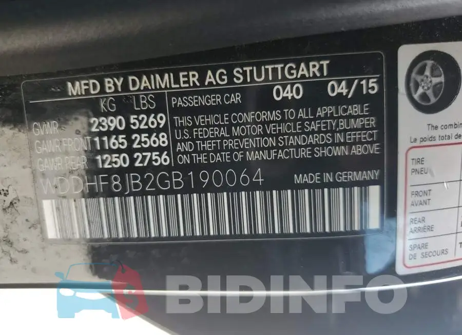 WDDHF8JB2GB190064 Photo# 12