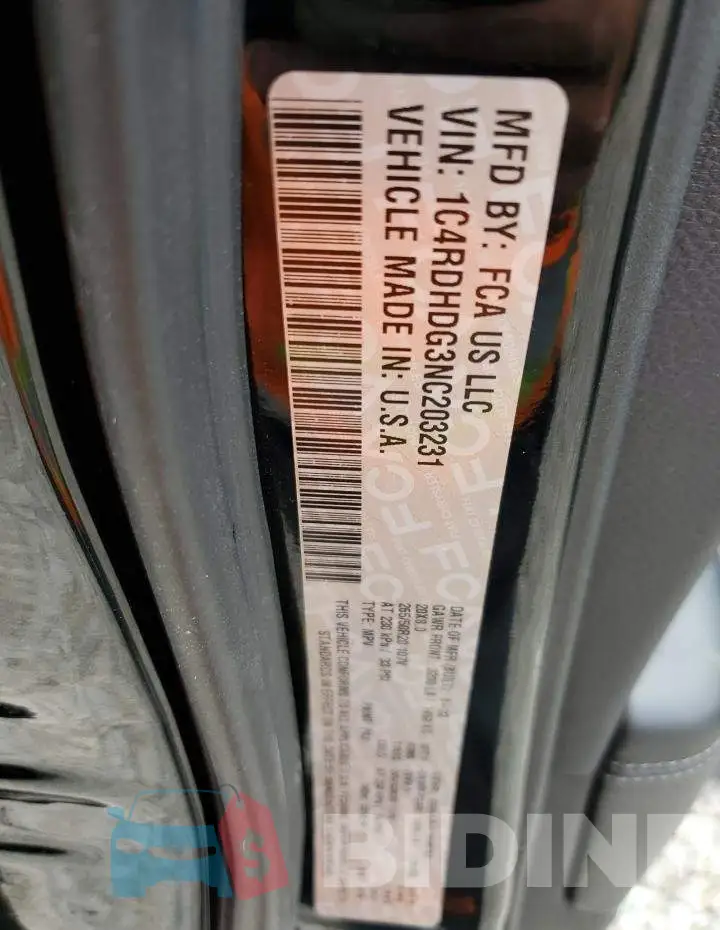 1C4RDHDG3NC203231 Photo# 12