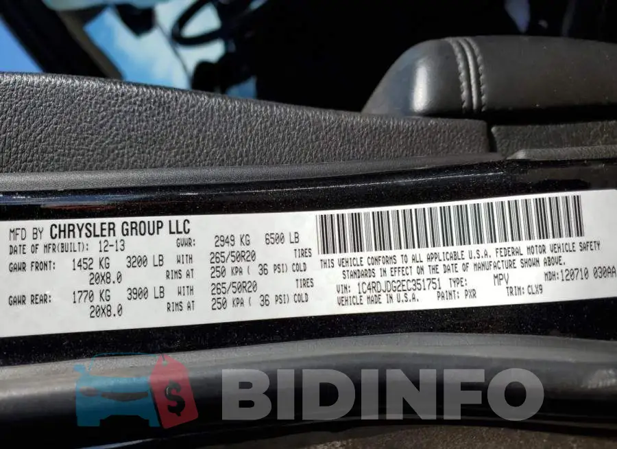 1C4RDJDG2EC351751 Photo# 13